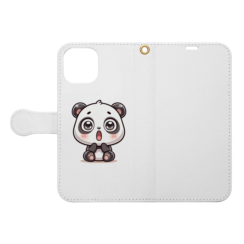 tama0528のパンダくん Book-Style Smartphone Case:Opened (outside)