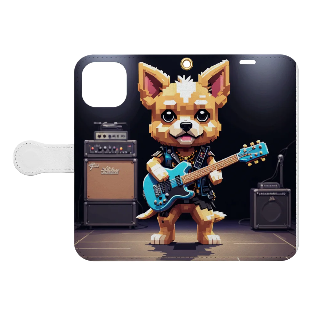 Void Dogの華やかなロックスター犬🎸 Book-Style Smartphone Case:Opened (outside)