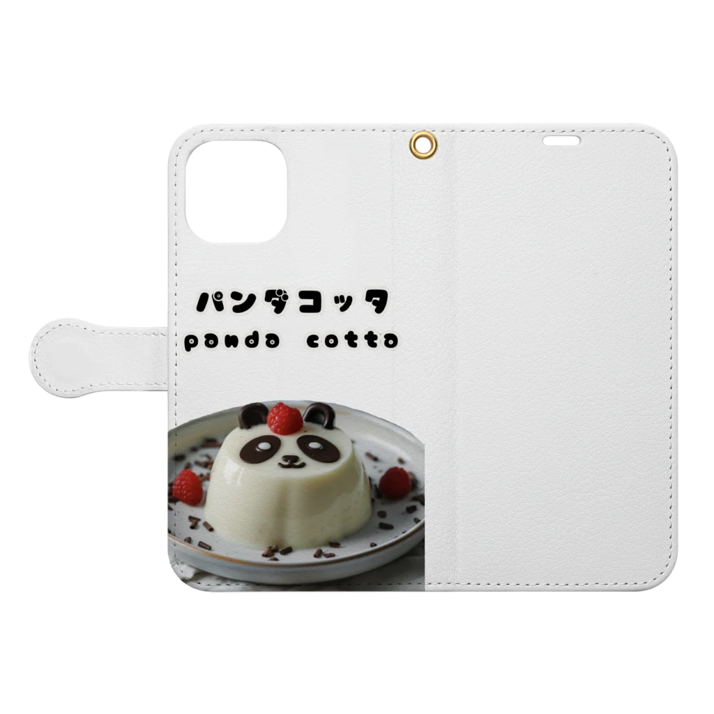 がーるずしょっぷのパンダコッタ🐼🐾 Book-Style Smartphone Case:Opened (outside)