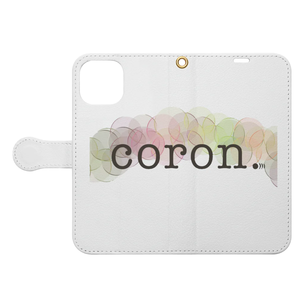 coron.の【coron.】シリーズグッズ 手帳型スマホケースを開いた場合(外側)