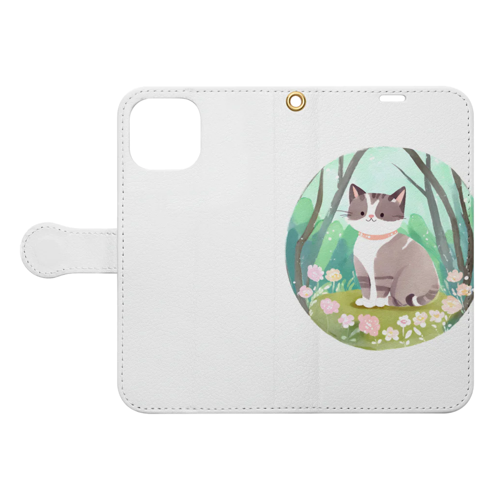 TMRの水彩猫 Book-Style Smartphone Case:Opened (outside)