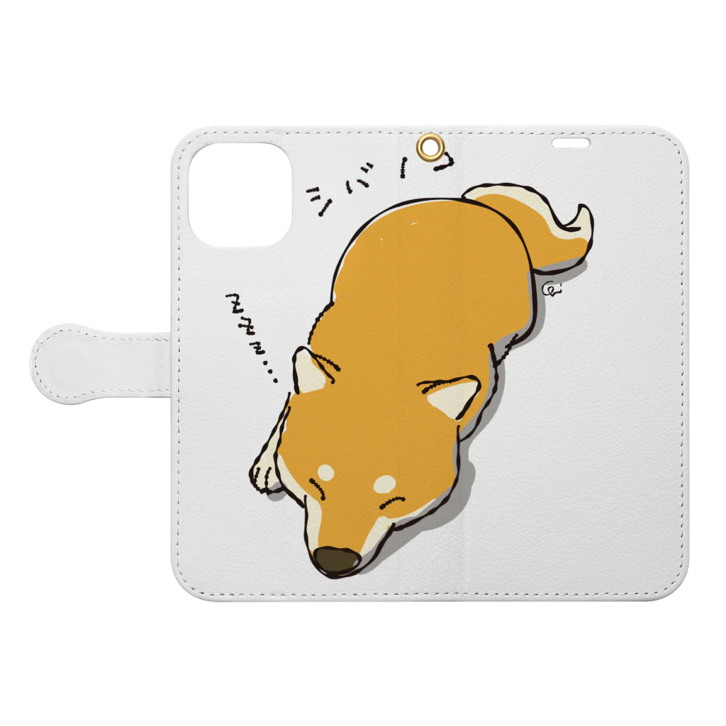 chizuruのシバノコ Book-Style Smartphone Case:Opened (outside)