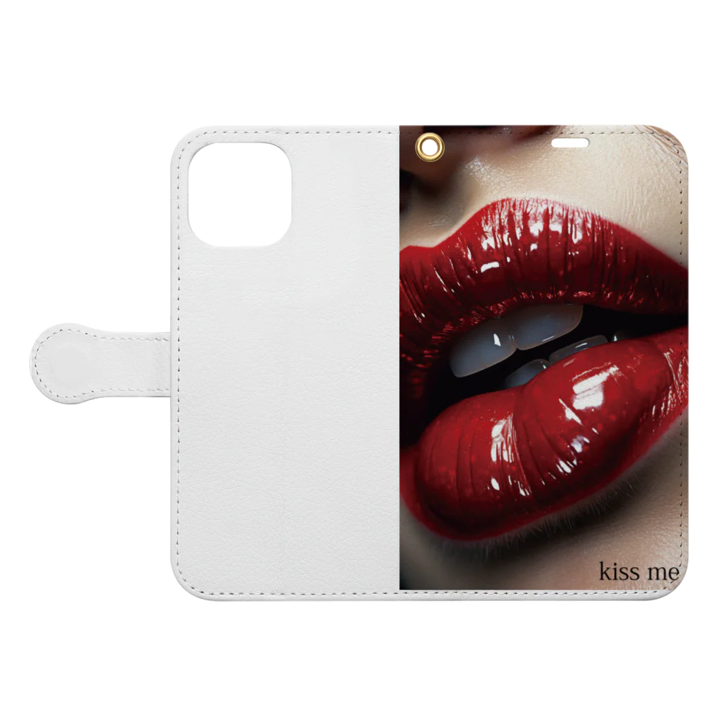 ニゴ猫　shopのkiss me Book-Style Smartphone Case:Opened (outside)