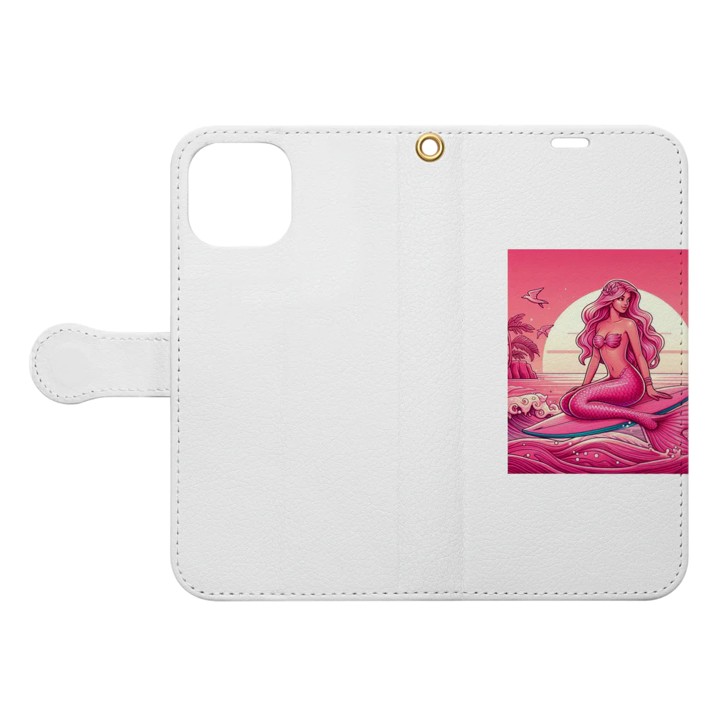 pinkgalmermaidのピンク　セクシー　マーメイド Book-Style Smartphone Case:Opened (outside)