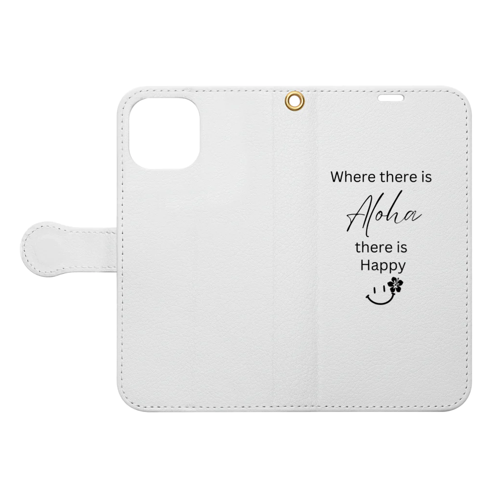 Aloha for AinaのAloha Smile Leia☆ Book-Style Smartphone Case:Opened (outside)