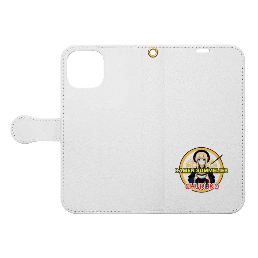 ちゅる子ショップのちゅる子グッズイラスト版１ Book-Style Smartphone Case:Opened (outside)