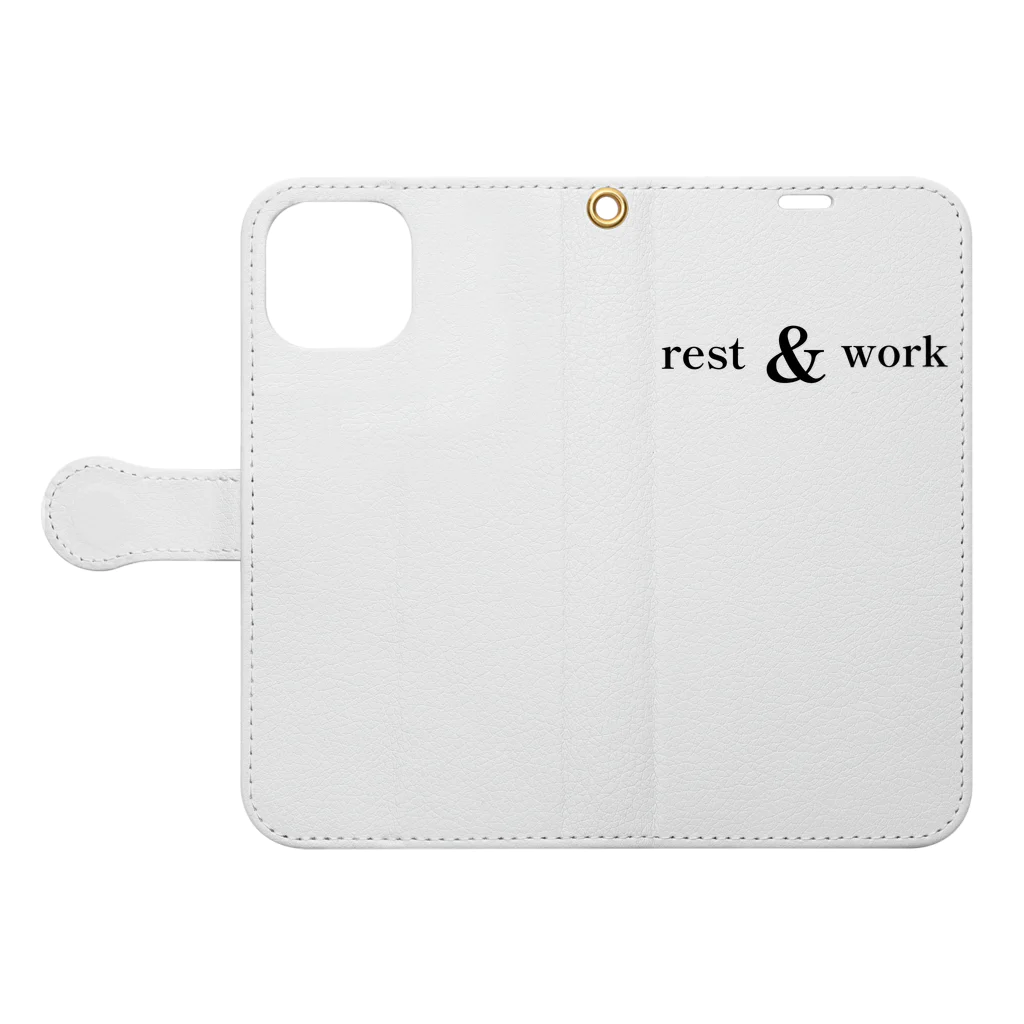 &PINEのrest ＆ work Book-Style Smartphone Case:Opened (outside)