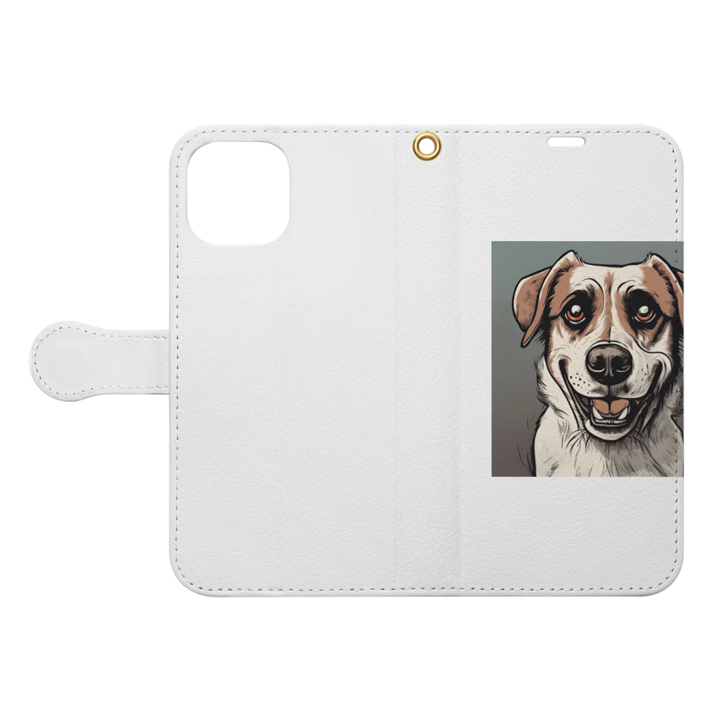 よもぎだいふくの頼れる犬グッズ Book-Style Smartphone Case:Opened (outside)