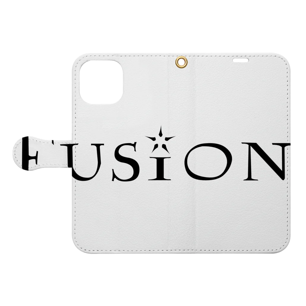 FusionのFusion第一弾 手帳型スマホケースを開いた場合(外側)