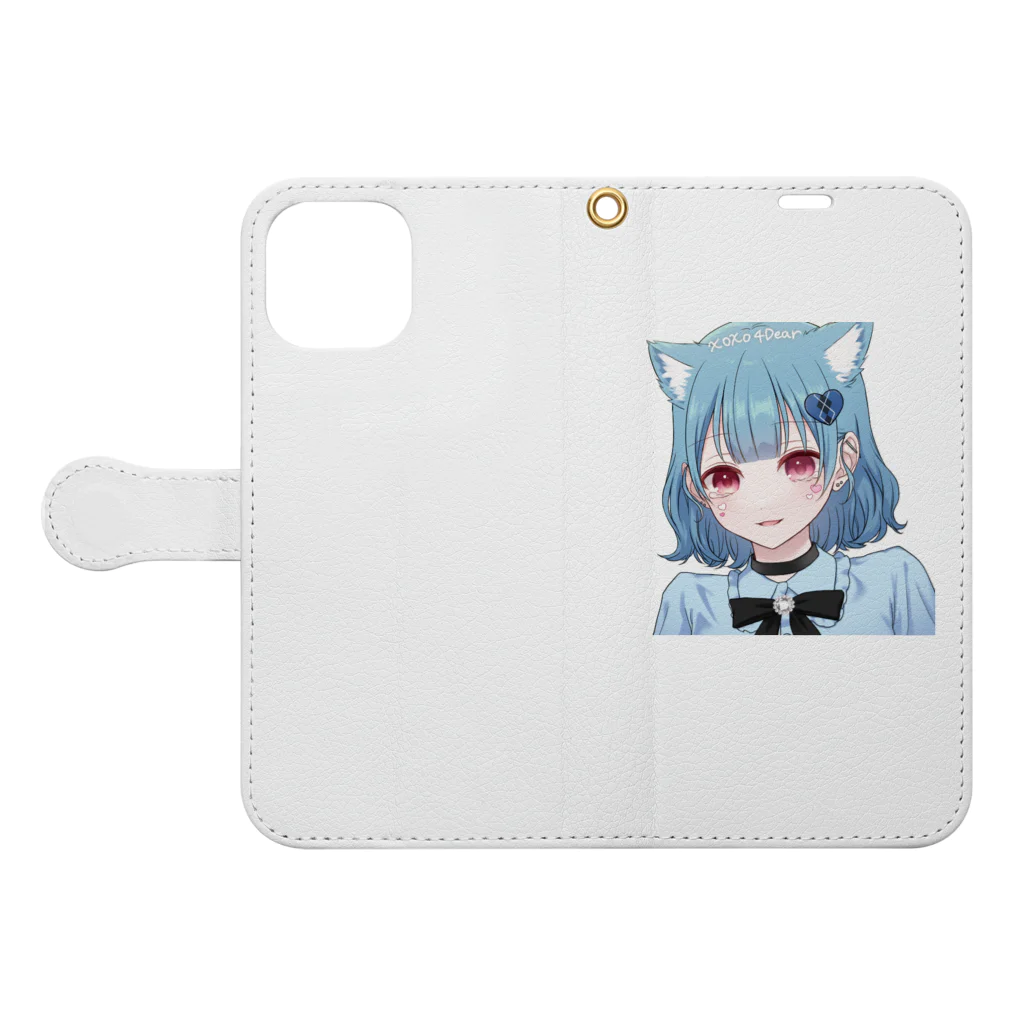 猫耳少女のダイヤ Book-Style Smartphone Case:Opened (outside)