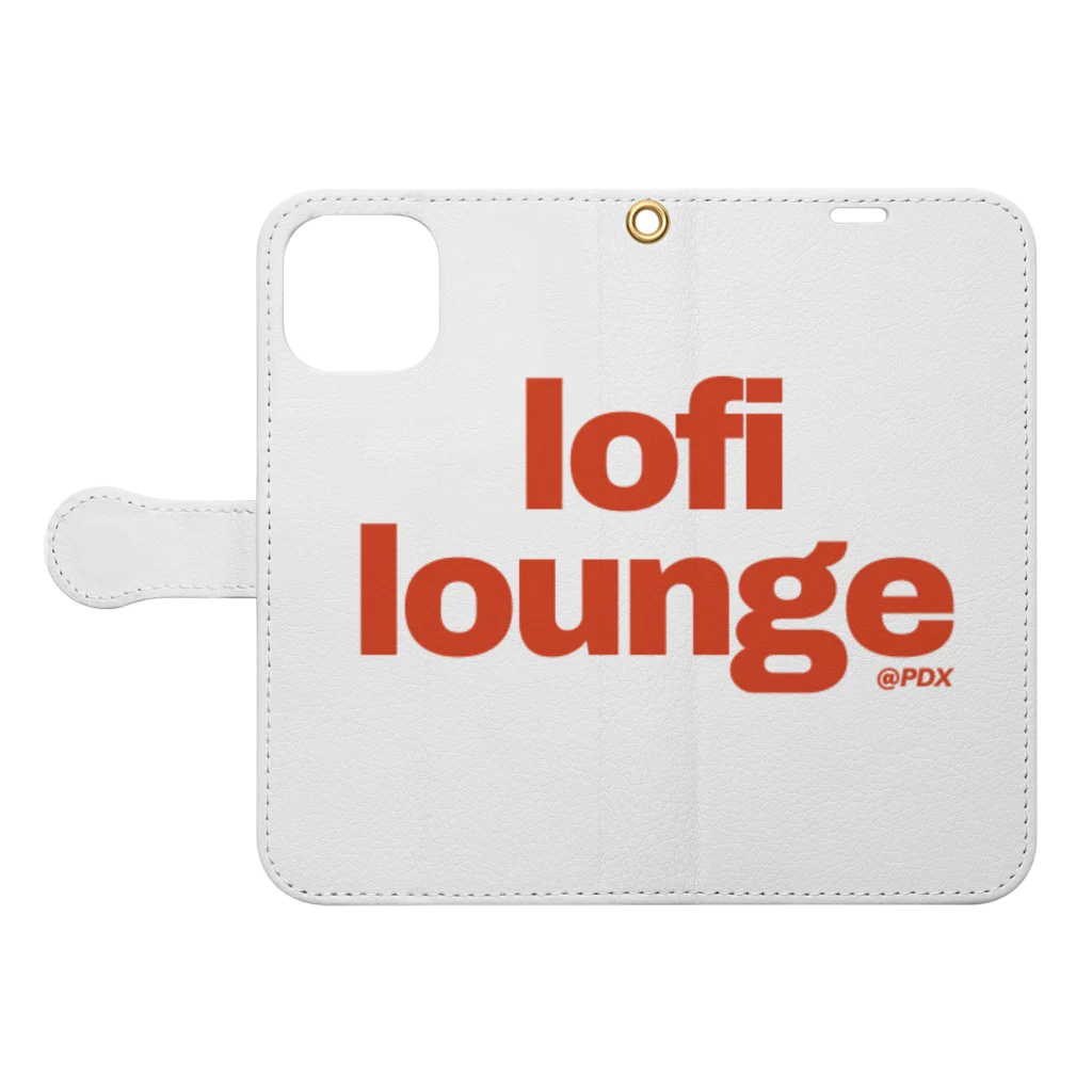 Lofi LoungeのLofi Lounge 赤 手帳型スマホケースを開いた場合(外側)