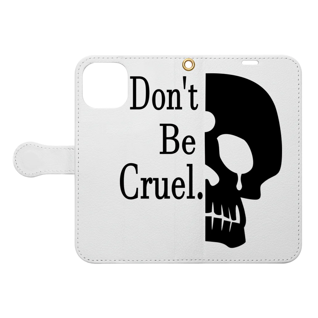 『NG （Niche・Gate）』ニッチゲート-- IN SUZURIのDon't Be Cruel.(黒) Book-Style Smartphone Case:Opened (outside)