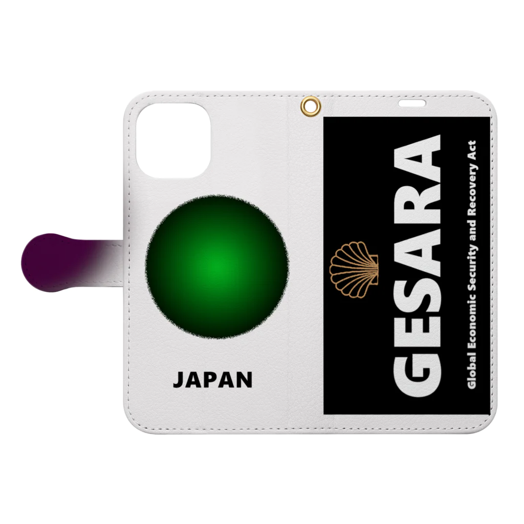 G-HERRINGのGESARA　【 Global Economic Security and Recovery Act (地球経済安全保障改革法) 】あらゆる生命たちへ感謝をささげます Book-Style Smartphone Case:Opened (outside)