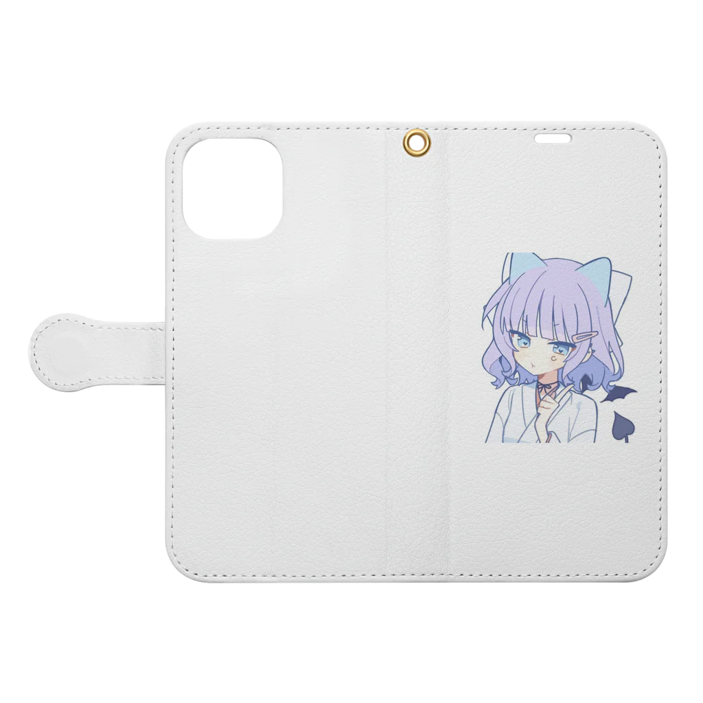 猫耳少女の悪 Book-Style Smartphone Case:Opened (outside)