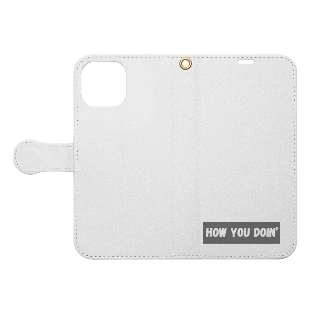 araakii@꧁THE DOGRUN꧂のHOW YOU DOIN'? Book-Style Smartphone Case:Opened (outside)