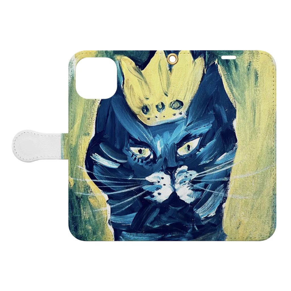 山下ミロ　猫ばっかの山下ミロの猫の王様 Book-Style Smartphone Case:Opened (outside)