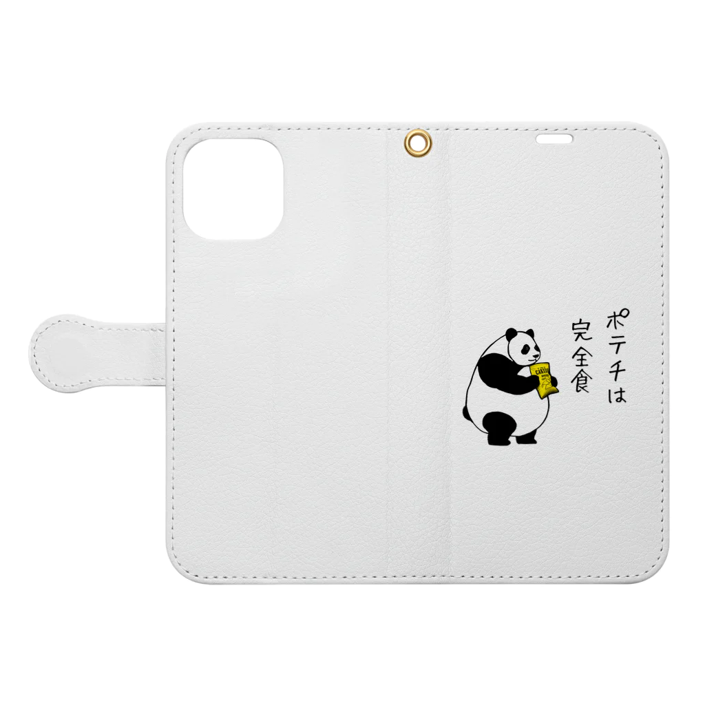 nopotechiのポテチ命パンダ（シリーズ１） Book-Style Smartphone Case:Opened (outside)