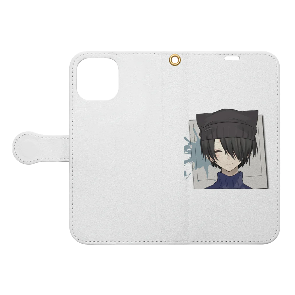 猫耳少女のゆず Book-Style Smartphone Case:Opened (outside)