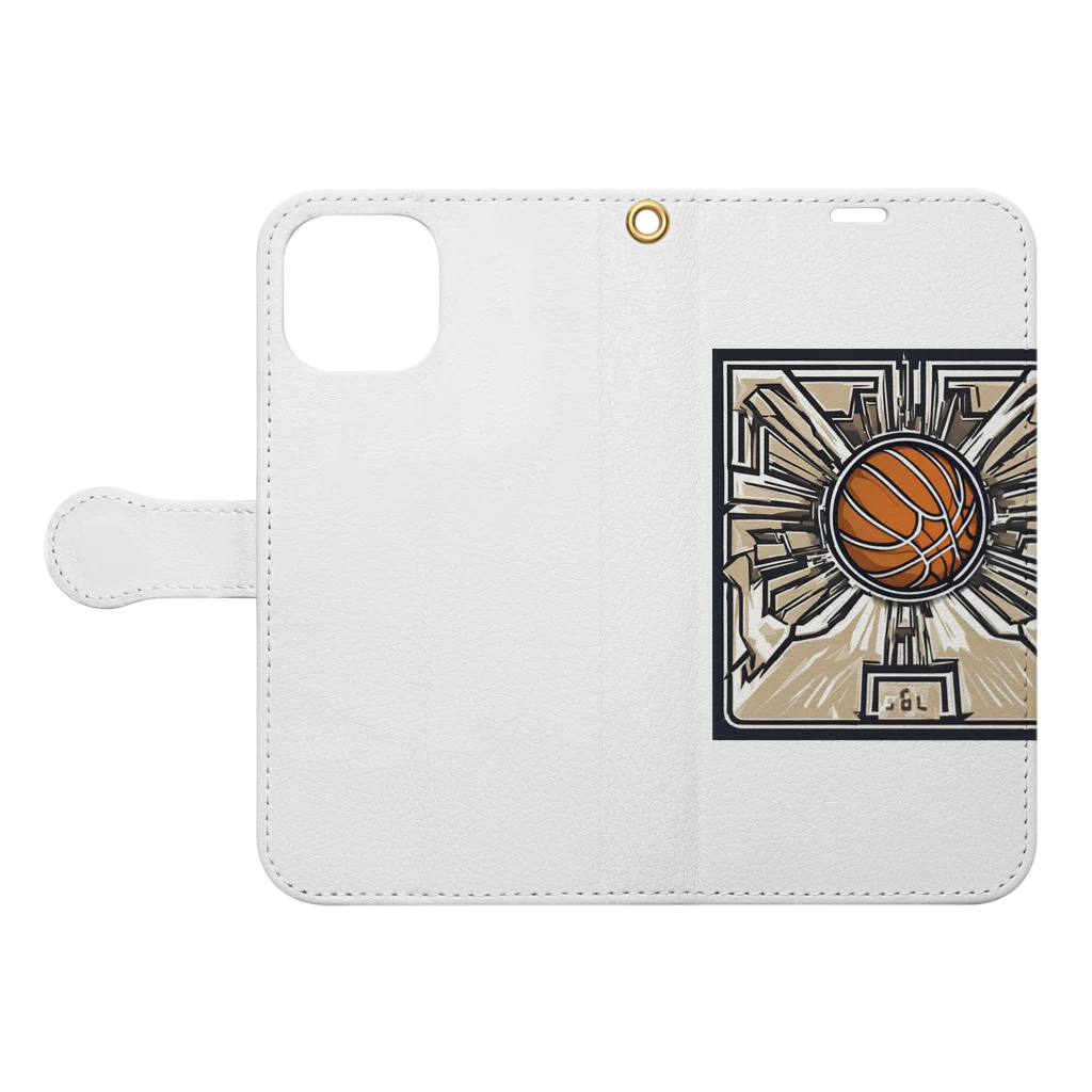 uchiiiiiのバスケ🏀 Book-Style Smartphone Case:Opened (outside)