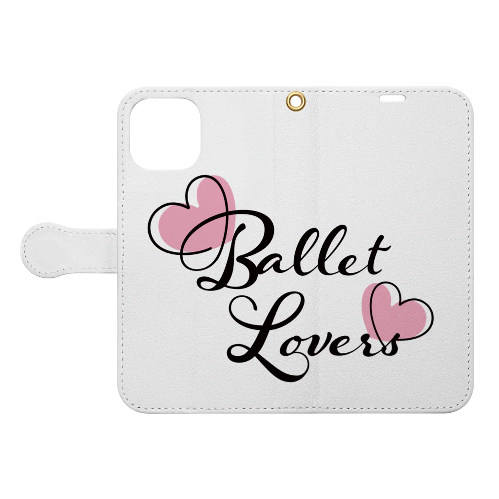 Saori_k_cutpaper_artのBallet Lovers 手帳型スマホケースを開いた場合(外側)