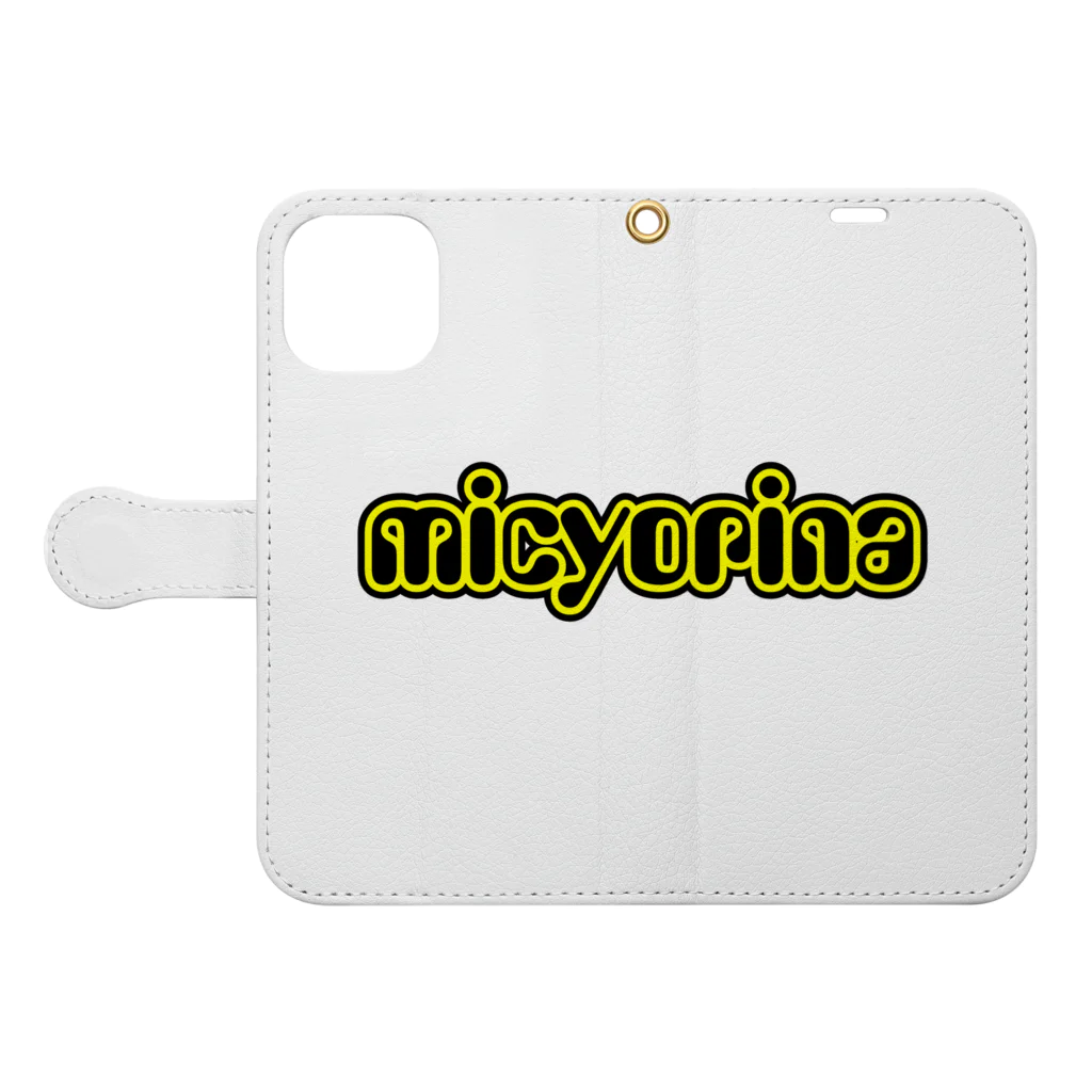 micyorina shopのmicyorina オリジナル logo Book-Style Smartphone Case:Opened (outside)