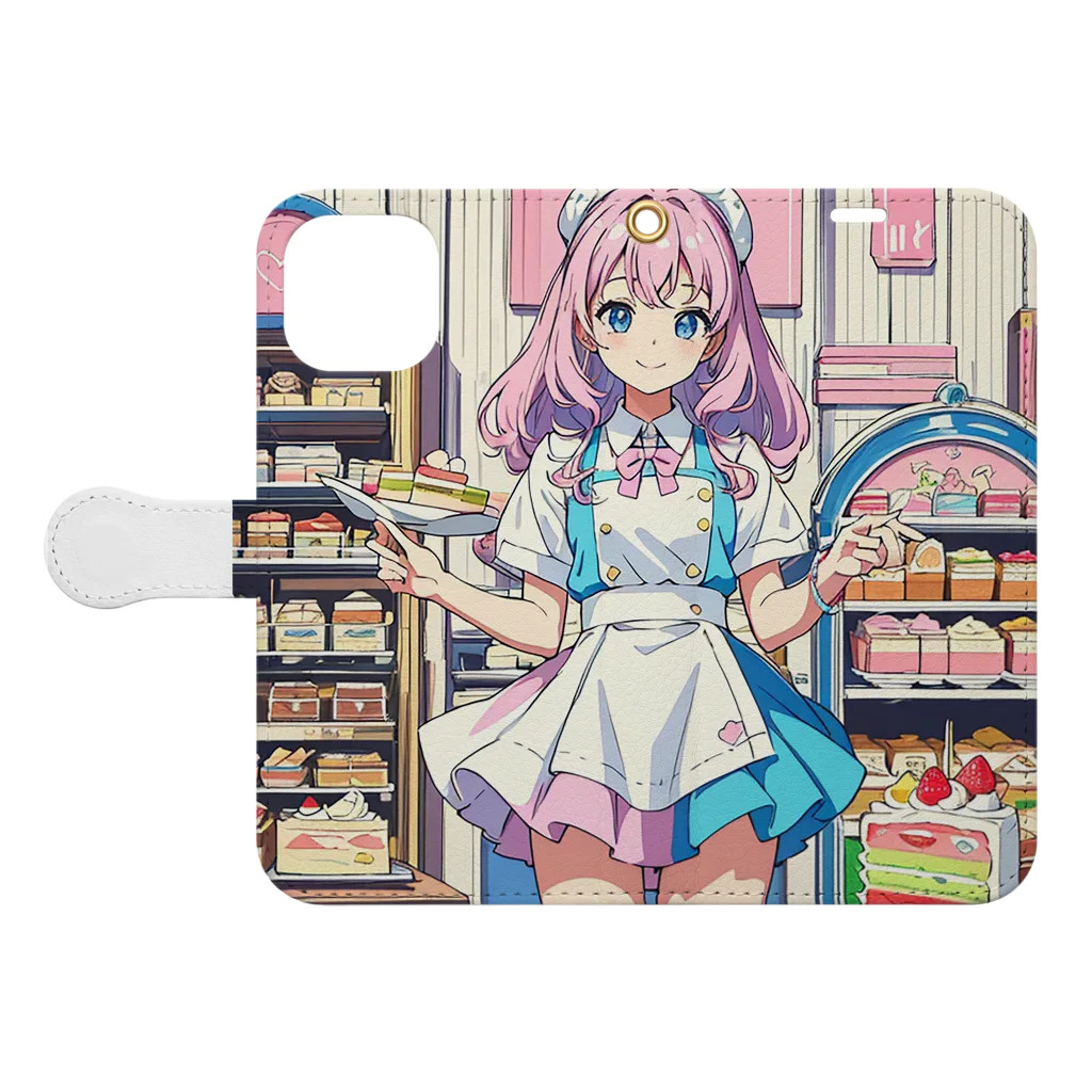 yozoraniyumeoの魔法ケーキ少女 Book-Style Smartphone Case:Opened (outside)