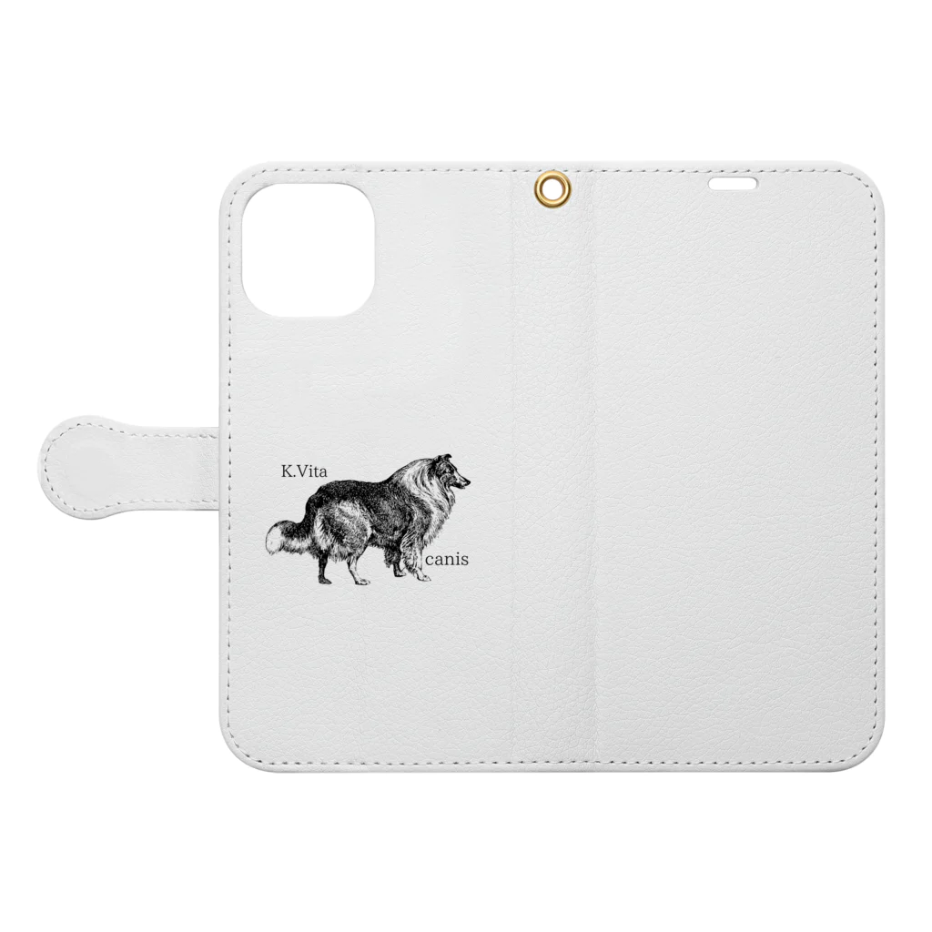 K.Vitaの犬＝安産祈願 Book-Style Smartphone Case:Opened (outside)