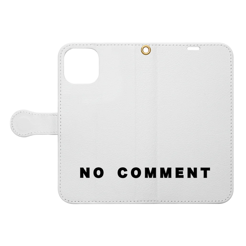 micyorina shopのmicyorina 「NO COMMENT」logo Book-Style Smartphone Case:Opened (outside)