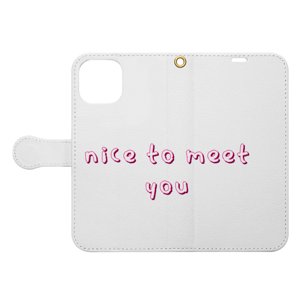 ミヤさんのnice to meet you Book-Style Smartphone Case:Opened (outside)