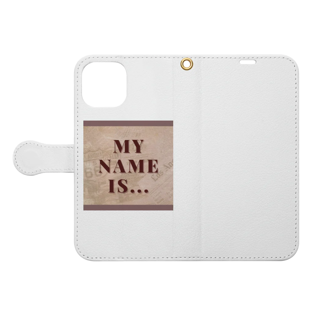 RIKUPANDAのMY NAME IS. . . Book-Style Smartphone Case:Opened (outside)