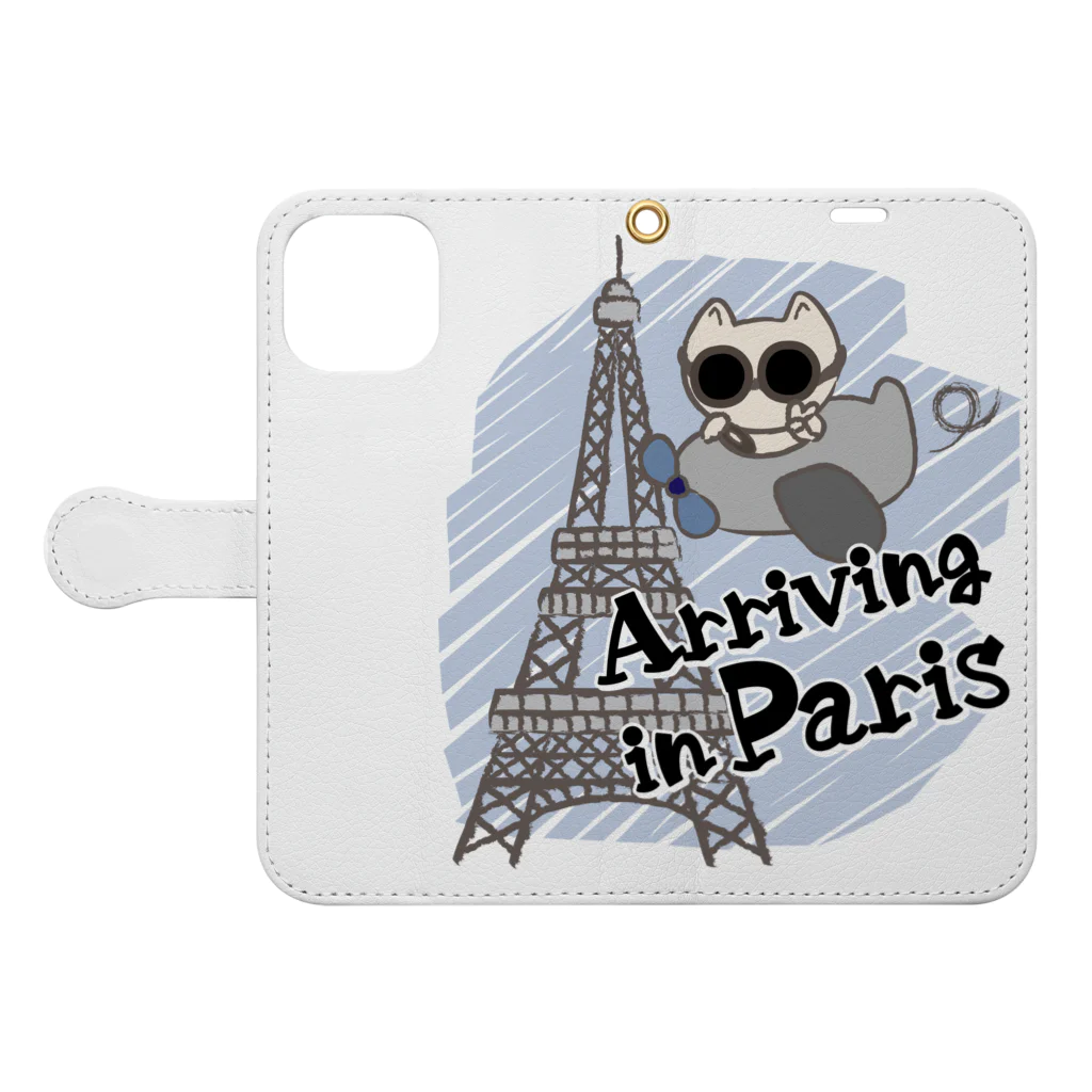 sari'sのArriving in Paris Book-Style Smartphone Case:Opened (outside)