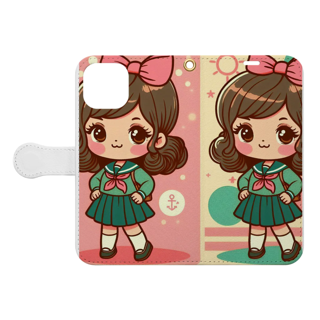 NACJACの制服の女の子 Book-Style Smartphone Case:Opened (outside)