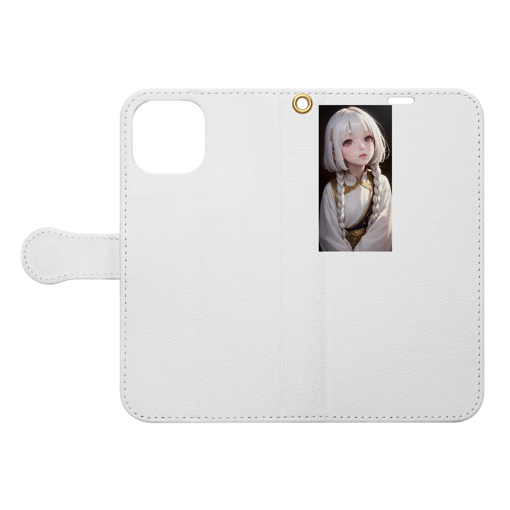 FUKUGYOのキュートガール Book-Style Smartphone Case:Opened (outside)