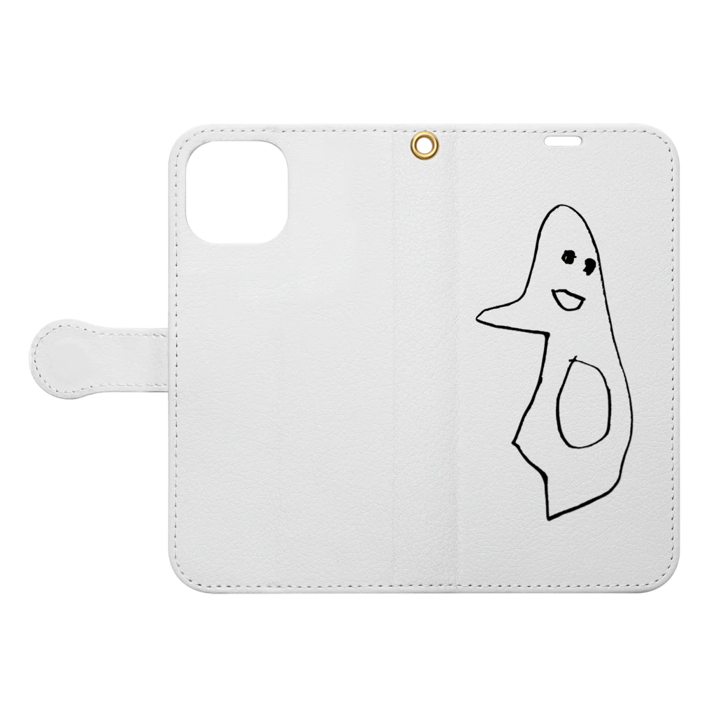 Gyuruのぺんぎんしゃん。 Book-Style Smartphone Case:Opened (outside)