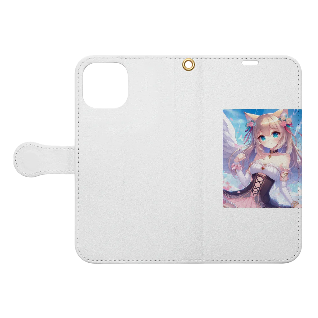 MOON.！！の姫良々【きらら】天使 Book-Style Smartphone Case:Opened (outside)