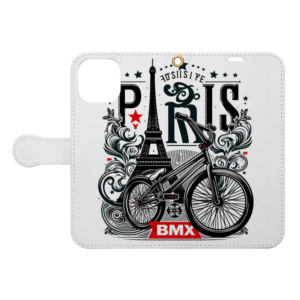 TrendWave Tokyoのパリ×BMX　オリンピック Book-Style Smartphone Case:Opened (outside)