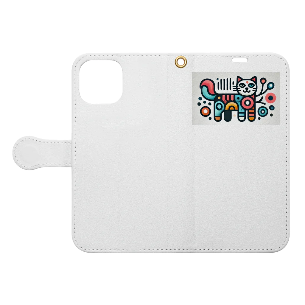 アニマル宮殿のキャットくん Book-Style Smartphone Case:Opened (outside)