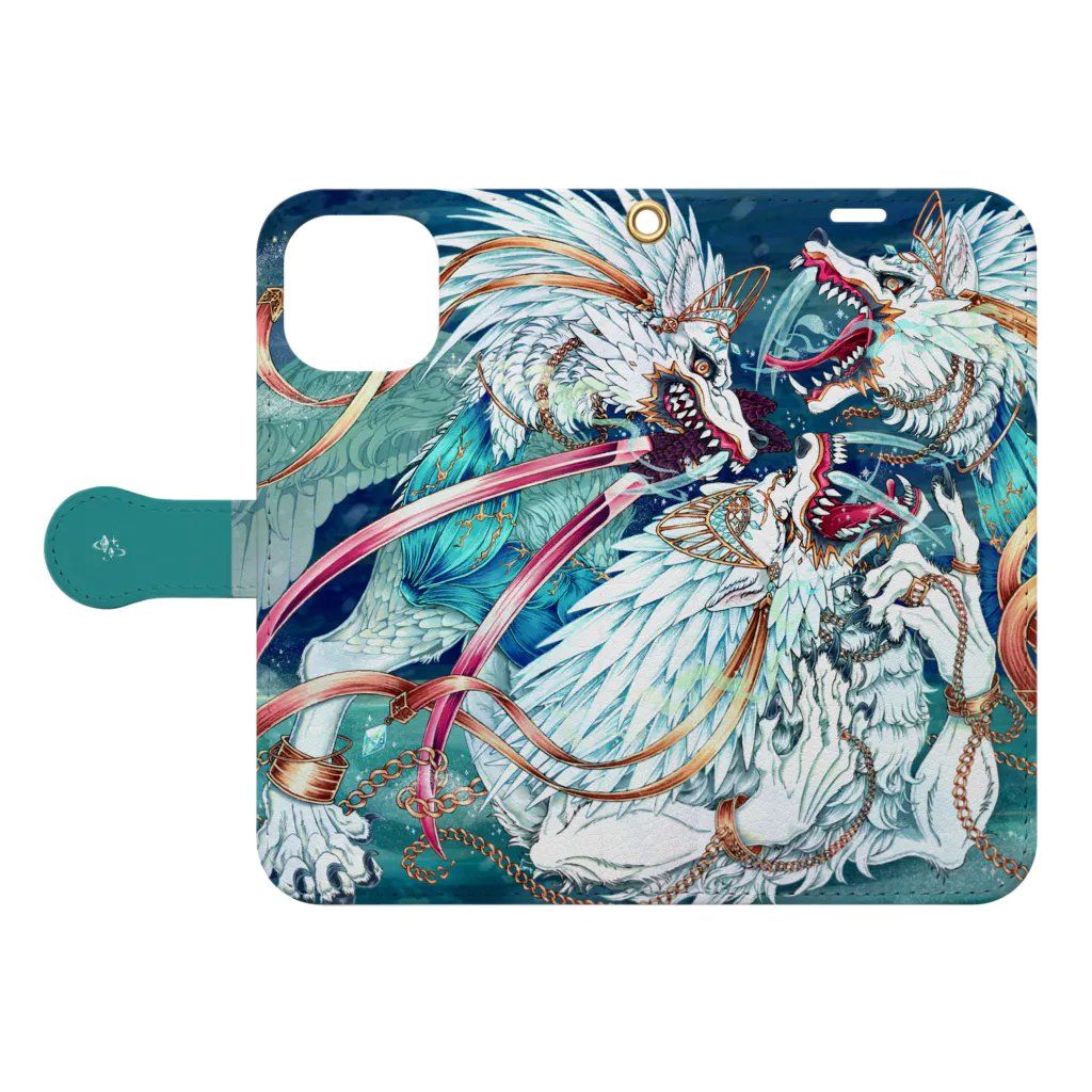 St.MariaのiPhone15【Dire】 Book-Style Smartphone Case:Opened (outside)