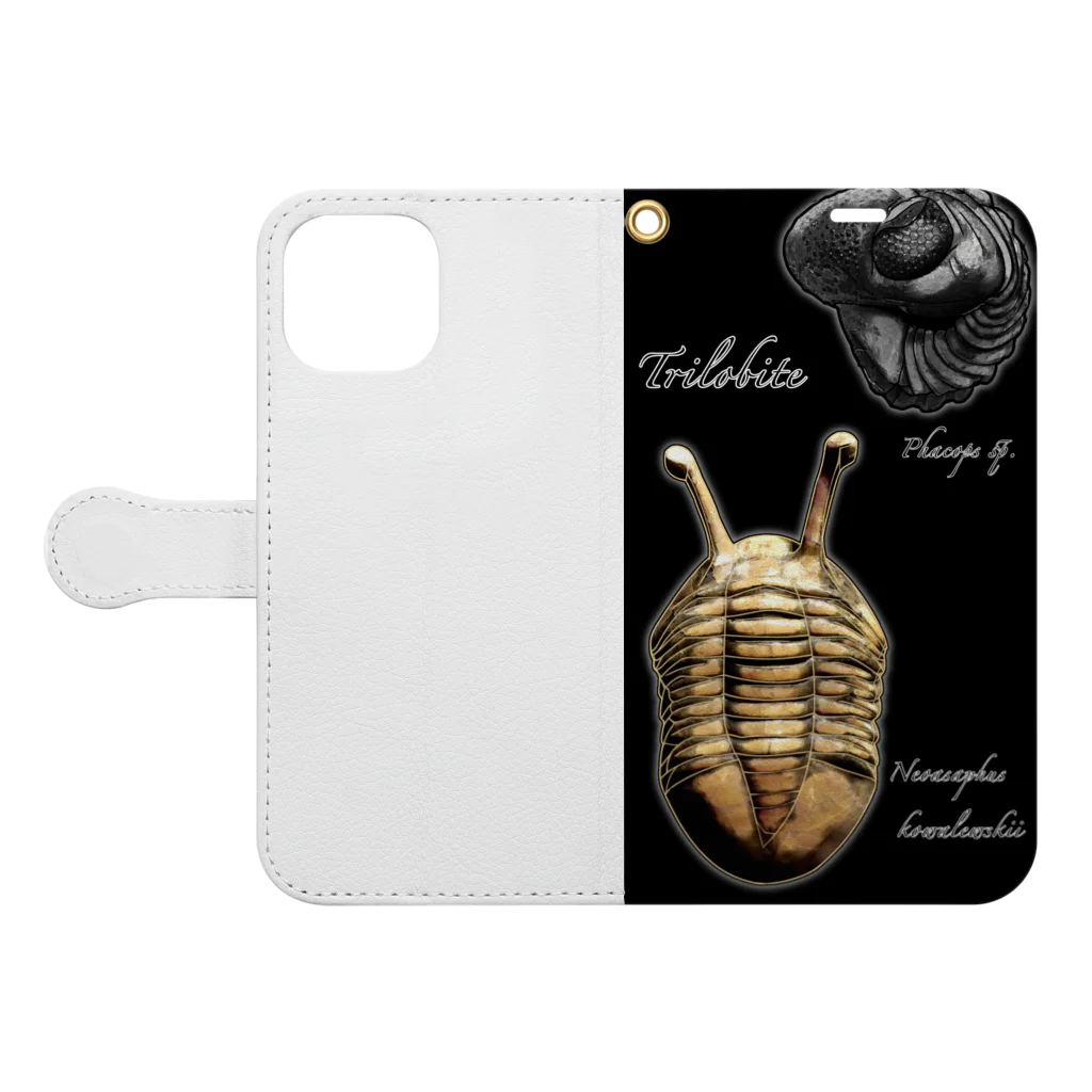 TAKASAGOBASEの三葉虫(trilobite) Book-Style Smartphone Case:Opened (outside)