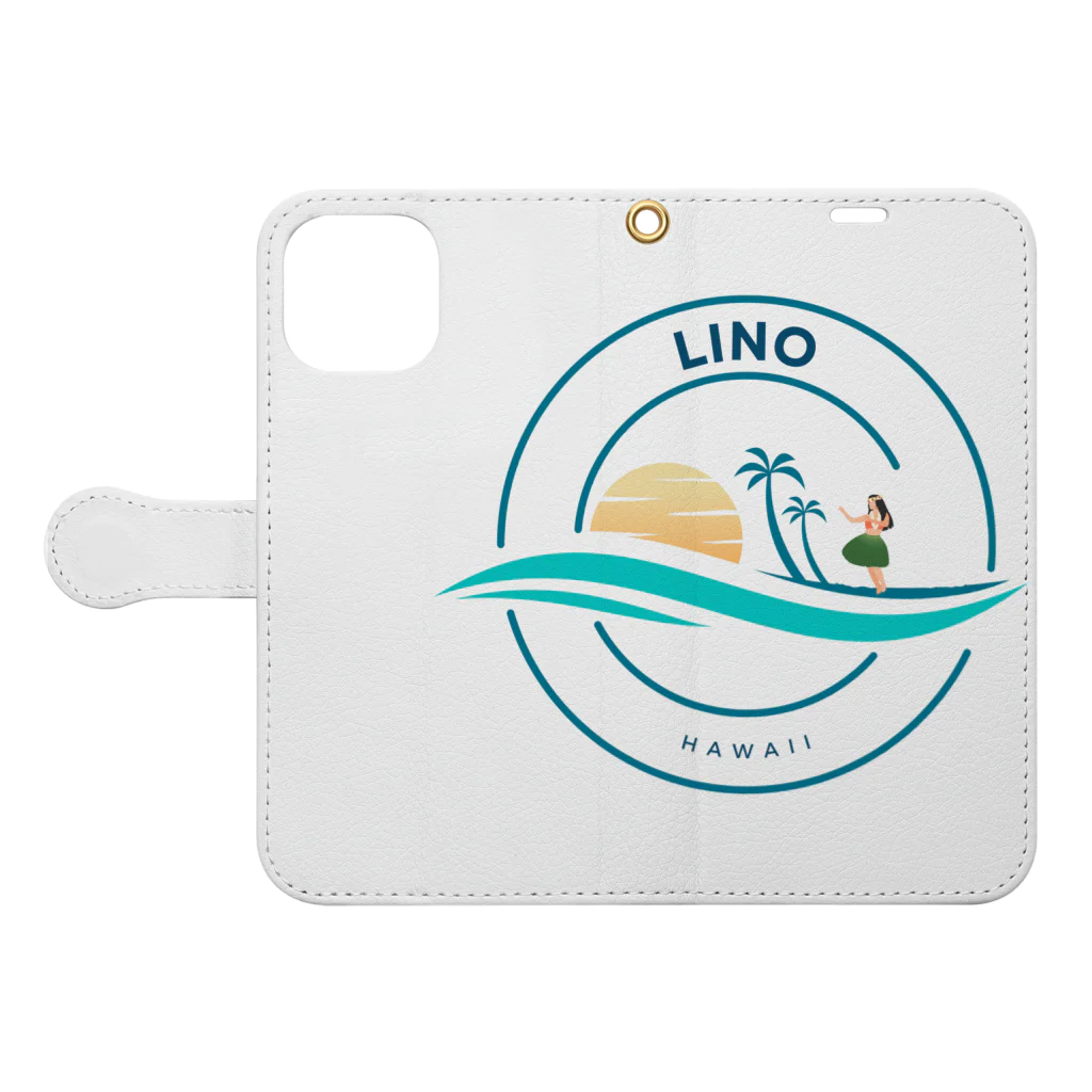 Gonbei-LinoのLINO HAWAII Book-Style Smartphone Case:Opened (outside)
