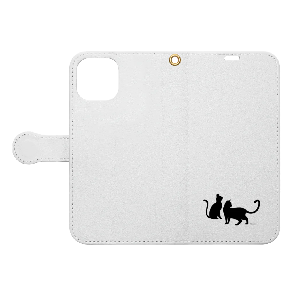 ©satch  [SHEAVESMUSIC/littlesheave]の猫「夢遊鋲」より ©satch Book-Style Smartphone Case:Opened (outside)
