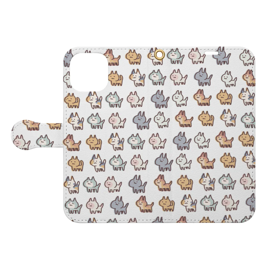 梅味の猫の大群 Book-Style Smartphone Case:Opened (outside)