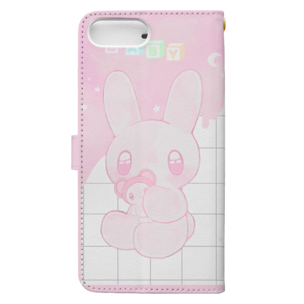 ガブリイズムのB.A.B.Y.うさぎ　♡。 Book-Style Smartphone Case :back