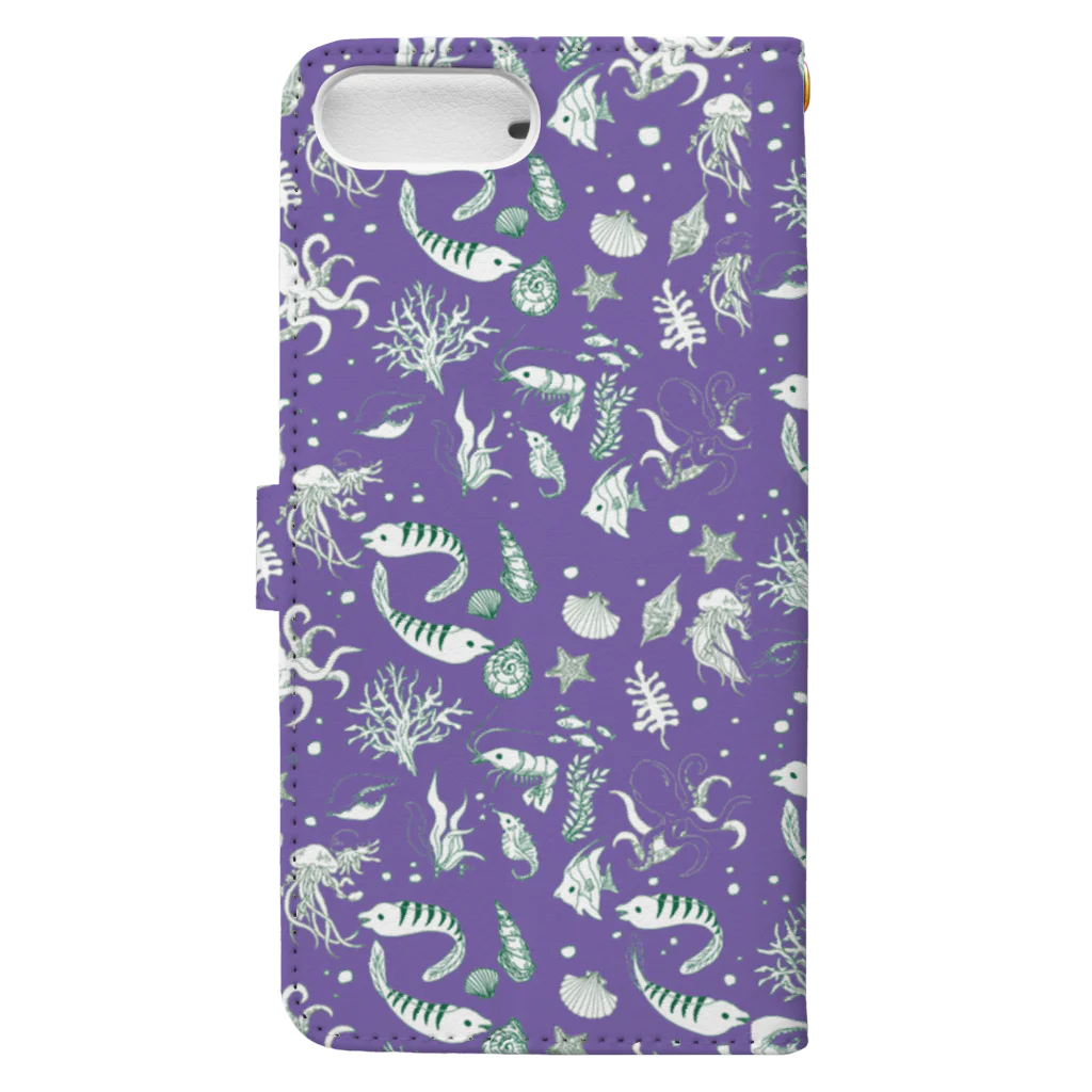 🐬🦈あおい🐙ネップリ有〼💜の海洋生物 Book-Style Smartphone Case :back