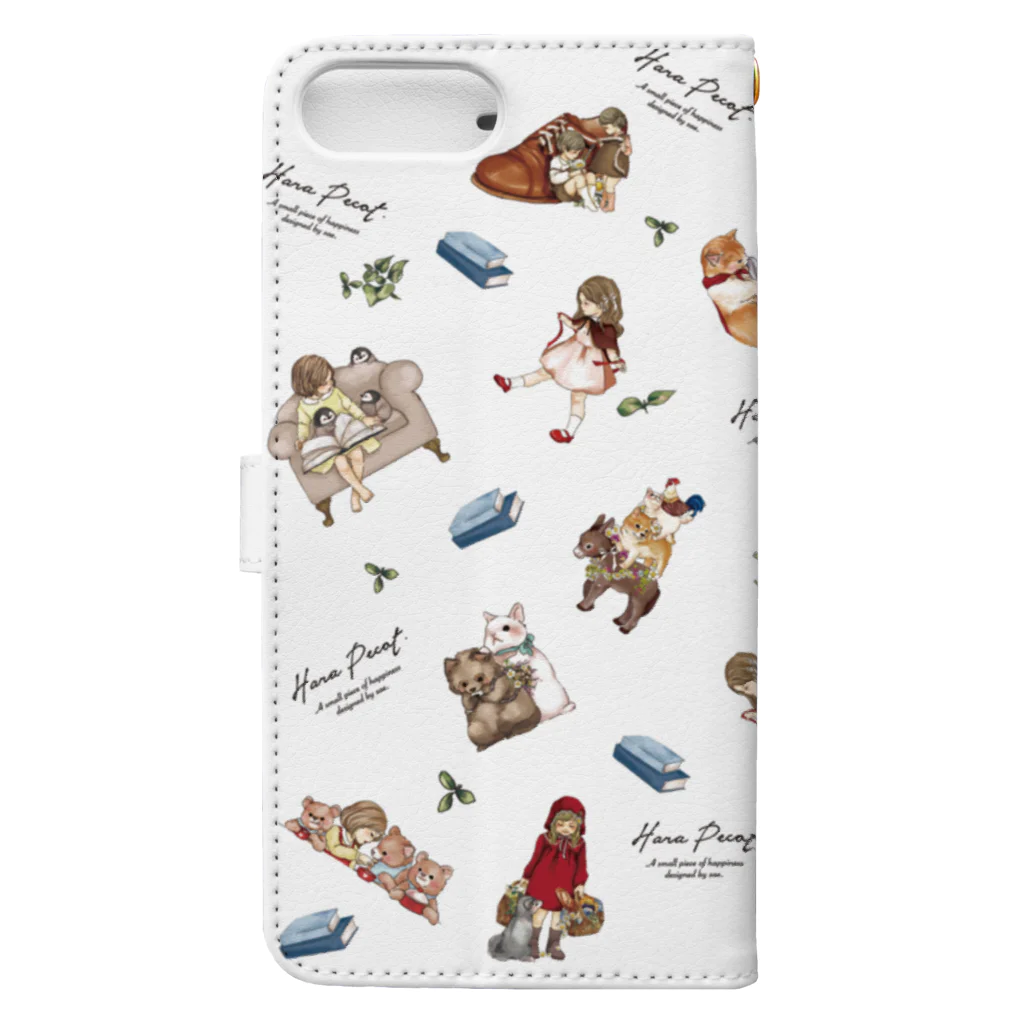 sae. のHara Pecotな童話 （ホワイト）　Iphone6s/6/6 Plus/8/7/SE/8 Plus/7Plus用配置 Book-Style Smartphone Case :back