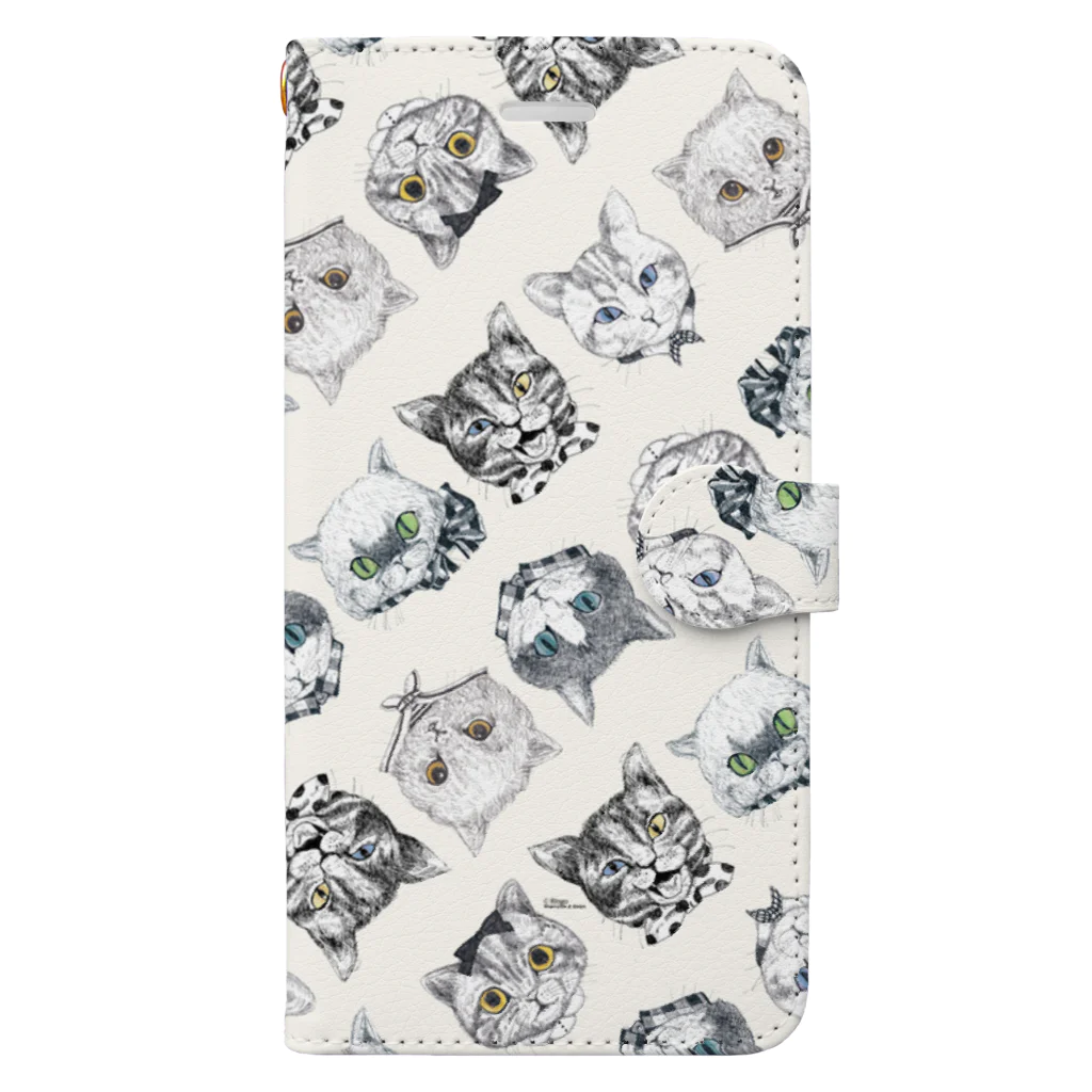 Ringo |  シュレの森　at SUZURIのNEKOS アンティークホワイト Book-Style Smartphone Case