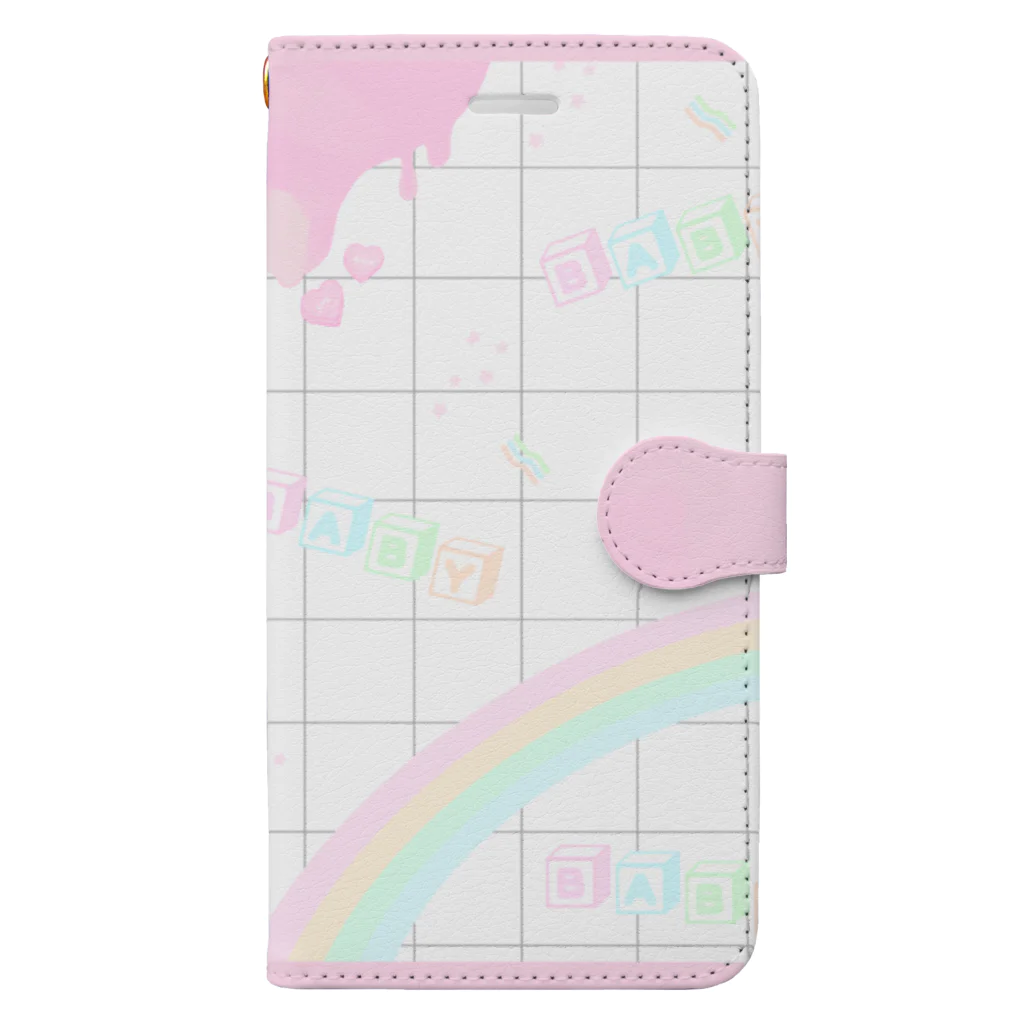 ガブリイズムのB.A.B.Y.うさぎ　♡。 Book-Style Smartphone Case