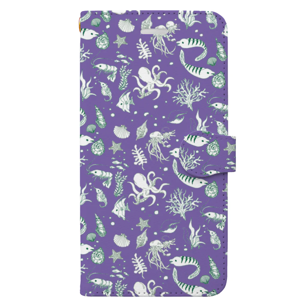 🐬🦈あおい🐙ネップリ有〼💜の海洋生物 Book-Style Smartphone Case