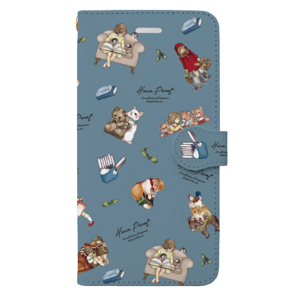 sae. のHara Pecotな童話 （ブルー）　Iphone6s/6/6 Plus/8/7/SE/8 Plus/7Plus用配置 Book-Style Smartphone Case