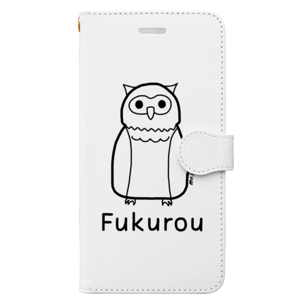 MrKShirtsのFukurou (フクロウ) 黒デザイン Book-Style Smartphone Case